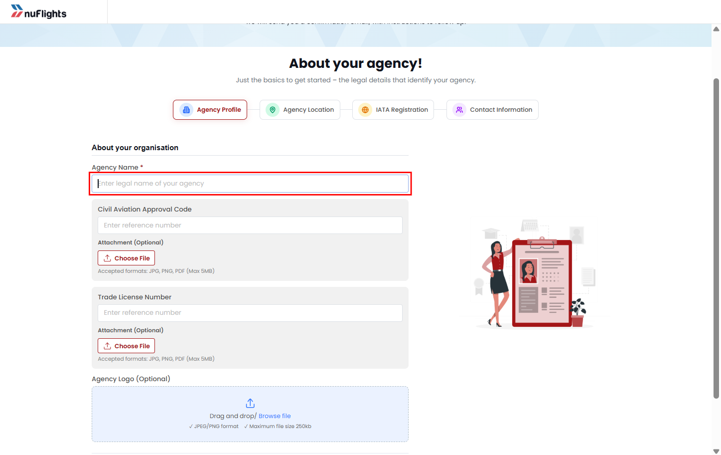Customer Accounts page showing the Invite an Agency option