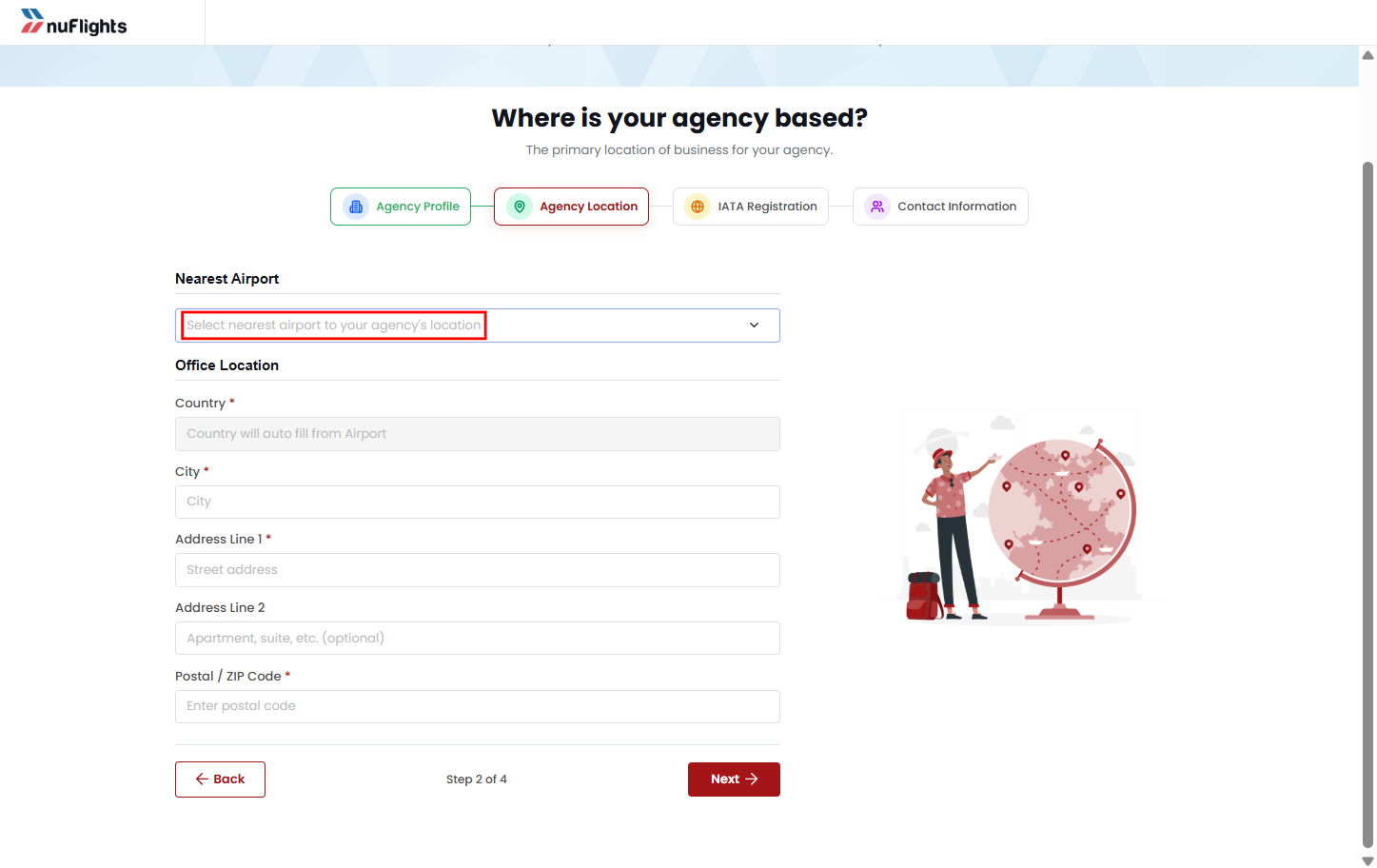 Customer Accounts page showing the Invite an Agency option