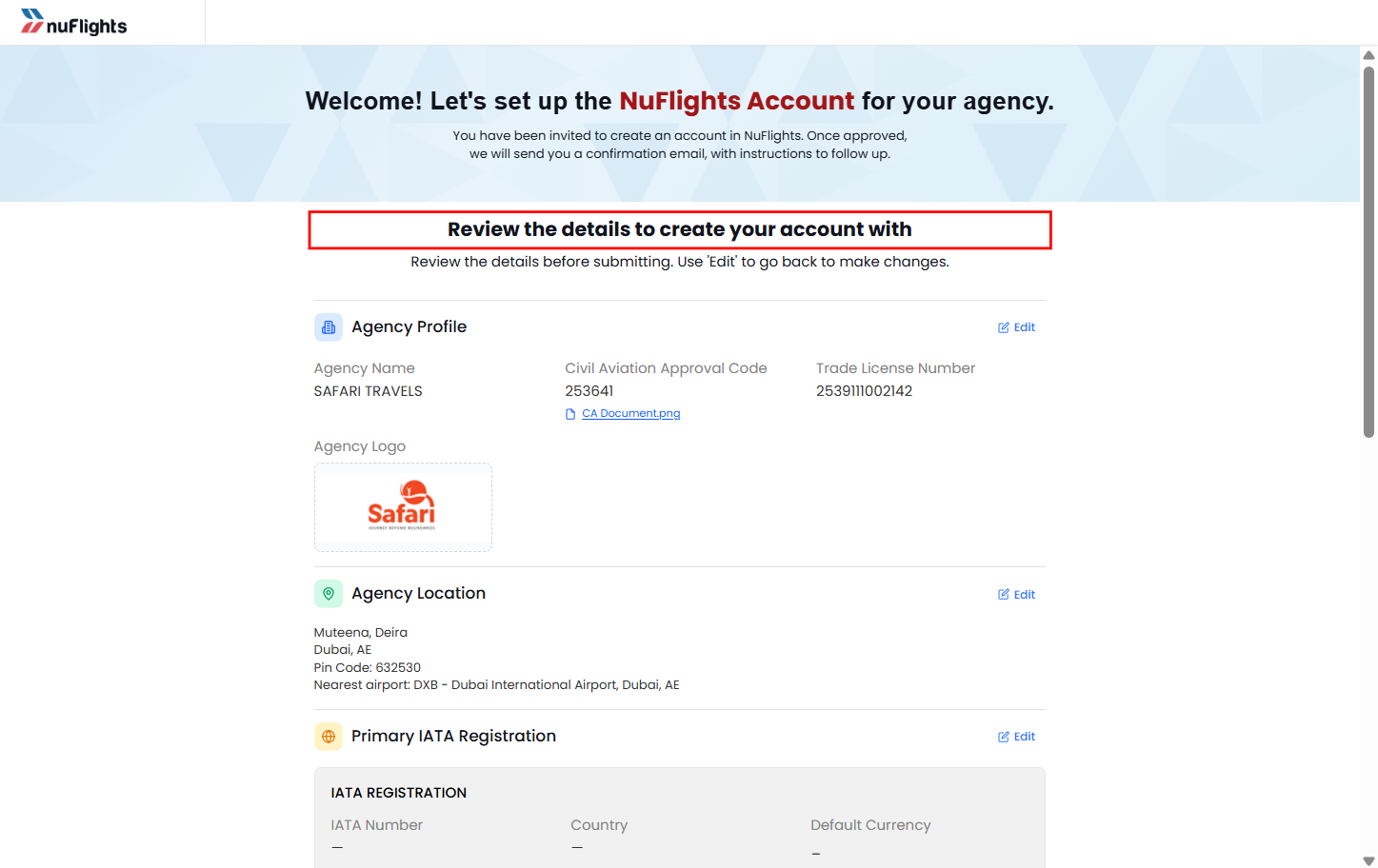 Customer Accounts page showing the Invite an Agency option